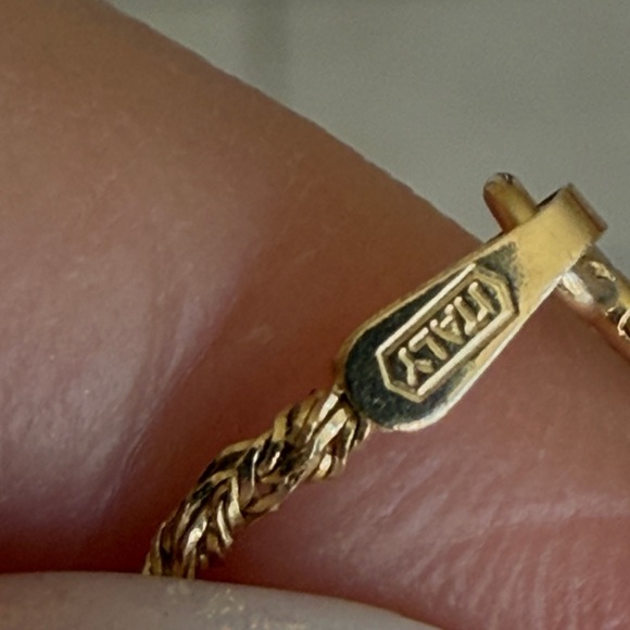 18 karat gold, Australian opal with diamondand 14k chain - Picture 15 of 15